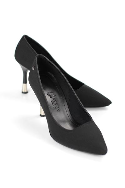 Juliet Esnek Yumuşak Kaymaz Taban (8 cm) Süet Siyah Kadın Topuklu Ayakkabı