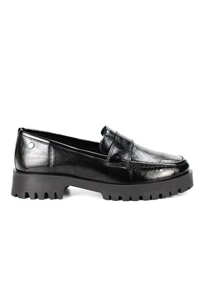 Vera Siyah Rugan Düz Loafer Kadın Ayakkabı