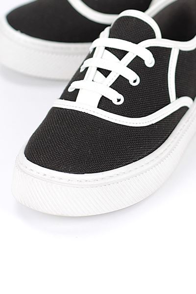 Sage Siyah-Beyaz Keten Kadın Sneaker Spor Ayakkabı