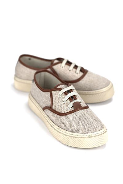 Sage Bej Keten Kadın Sneaker Spor Ayakkabı