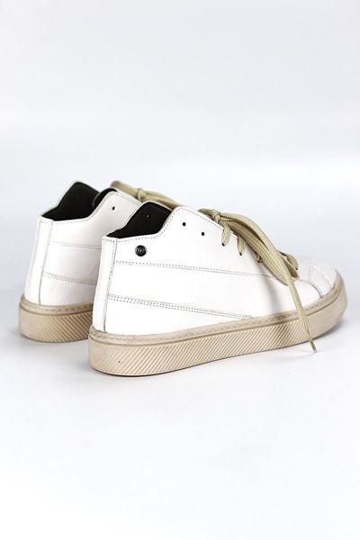 Cypress Beyaz Cilt Bağcıklı Bilekli Kadın Sneaker Ayakkabı
