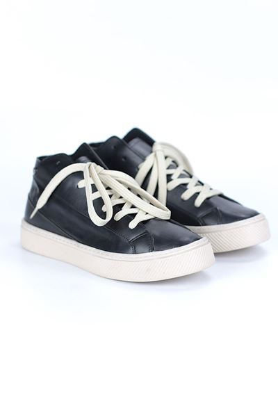 Cypress Siyah Cilt Bağcıklı Bilekli Kadın Sneaker Ayakkabı