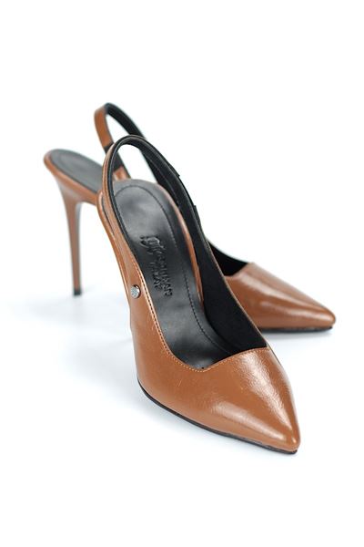 Zerina Taba Rugan Esnek Yumuşak Kaymaz Taban İnce Topuklu (11cm) Kadın Stiletto