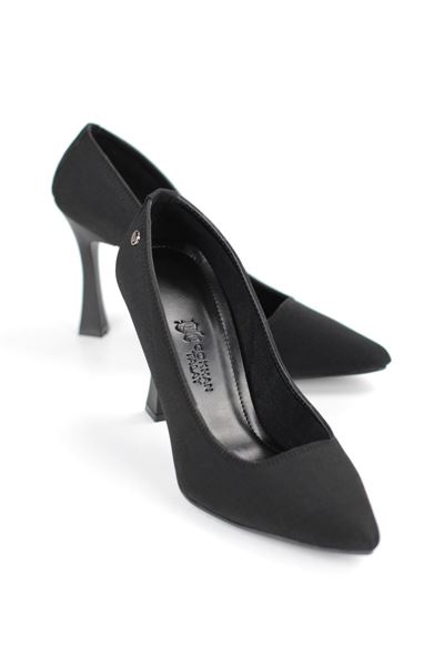 Ravyn Siyah Süet Yüksek Topuklu (10 cm) Klasik Topuklu Ayakkabı