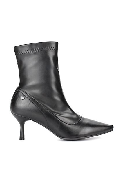 Sylvie Siyah Streç Bot Orta Topuklu(6 cm)