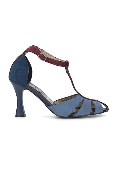 Princess Kadın Klasik Topuklu Ayakkabı Mavi Süet