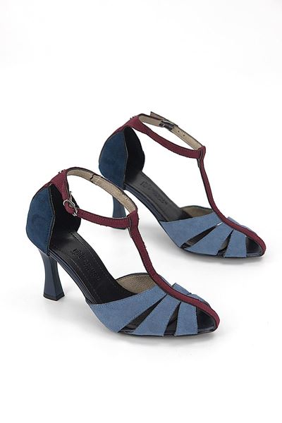 Princess Kadın Klasik Topuklu Ayakkabı Mavi Süet