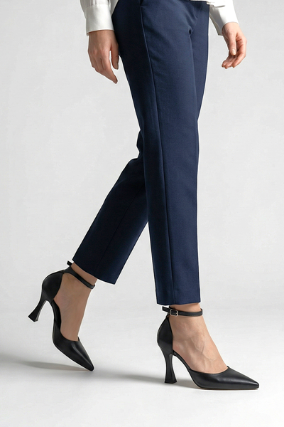 Jany Siyah Cilt Orta Topuklu (8 cm) Klasik Topuklu Ayakkabı