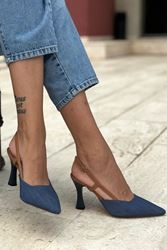 Estelle Lacivert Kot Orta Topuklu(8 cm) Klasik Topuklu Kadın Ayakkabı