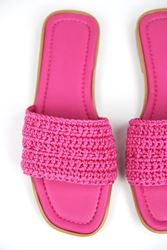 Joyce Kadın El Örgü Fuşya Terlik