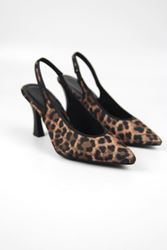 Texass Leopar Desenli Orta Topuklu (8 cm) Topuklu Ayakkabı