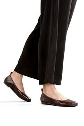 Letizia Esnek Taban Katlanabilir Kahverengi Rugan Babet Kadın Ayakkabı