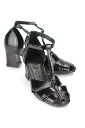 Queenn Kalın Topuklu Ayakkabı (4cm) Siyah Rugan