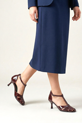 Queenn Kadın Klasik Topuklu Ayakkabı Bordo Rugan