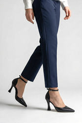 Jany Siyah Cilt Orta Topuklu (8 cm) Klasik Topuklu Ayakkabı